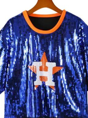 Blue sequin Astros top